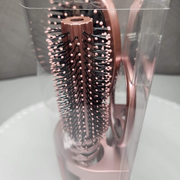NEW SET OF 2 Bundle 5-Piece Hairbrush Brush Hand Mirror Beauty Brushes Pink Hair - Picture 7 of 7